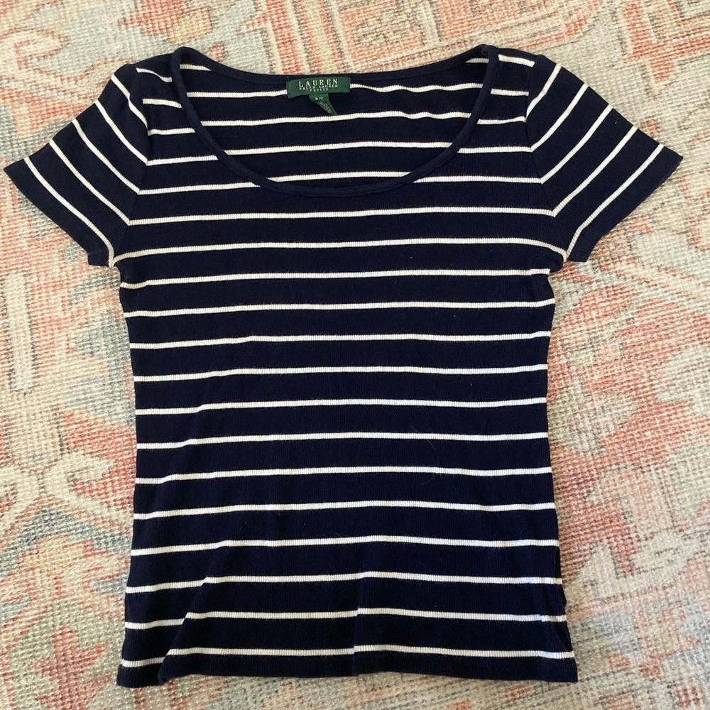 Ralph Lauren Navy Striped Tee